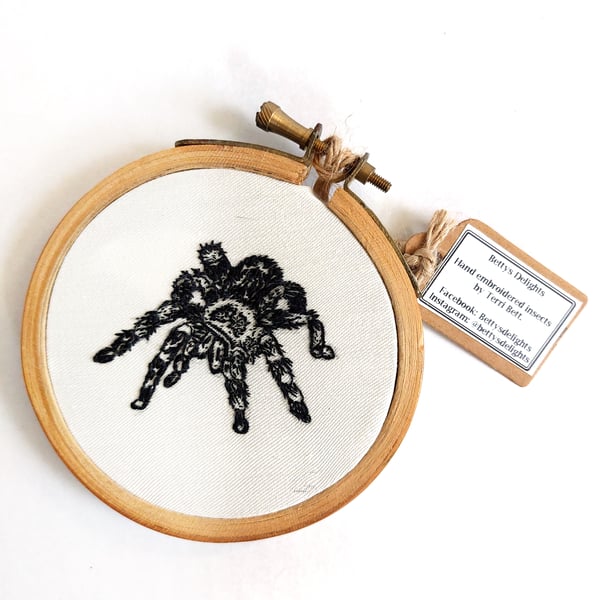 Image of Tarantula Hand Embroidered Hoop Art - Betty's Delights