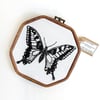 Swallowtail Butterfly Hand Embroidered Hoop Art - Betty's Delights