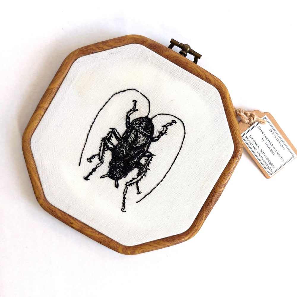 Image of Longhorn Beetle Hand Embroidered Hoop Art - Betty's Delights