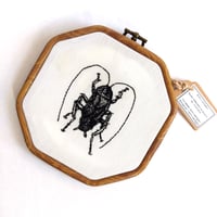 Image 1 of Longhorn Beetle Hand Embroidered Hoop Art - Betty's Delights