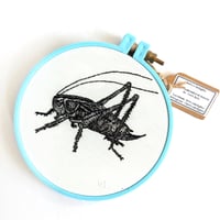 Image 1 of Grasshopper Hand Embroidered Hoop Art - Betty's Delights