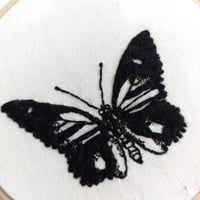 Image 2 of Birdwing Butterfly Hand Embroidered Hoop Art - Betty's Delights