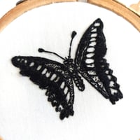 Image 2 of Graphium Butterfly Hand Embroidered Hoop Art - Betty's Delights