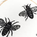 Bumblebee Pair Hand Embroidered Hoop Art - Betty's Delights