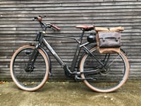 Image 5 of Motorcycle bag Bicycle bag in waxed canvas with exterior leather pocket Bike accessories Waxed canva