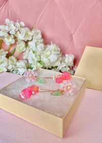 Image 1 of Cherry and Flower Earrings