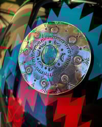 Image 2 of WL&A Old School Sterling Silver w/ Copper accents Turquoise Sunrise Chopper Gas Cap