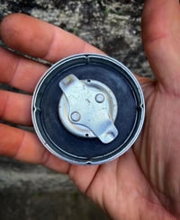 Image 5 of WL&A Old School Sterling Silver w/ Copper accents Turquoise Sunrise Chopper Gas Cap