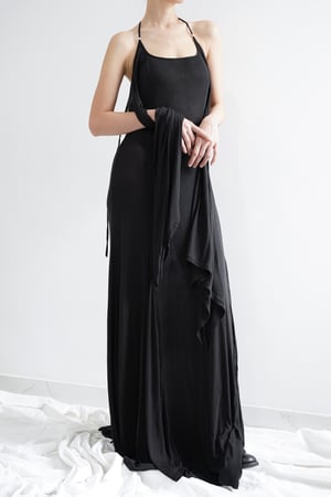 Image of Morticia Cross-over Straps Long Dress