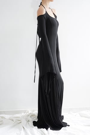 Image of Morticia Cross-over Straps Long Dress