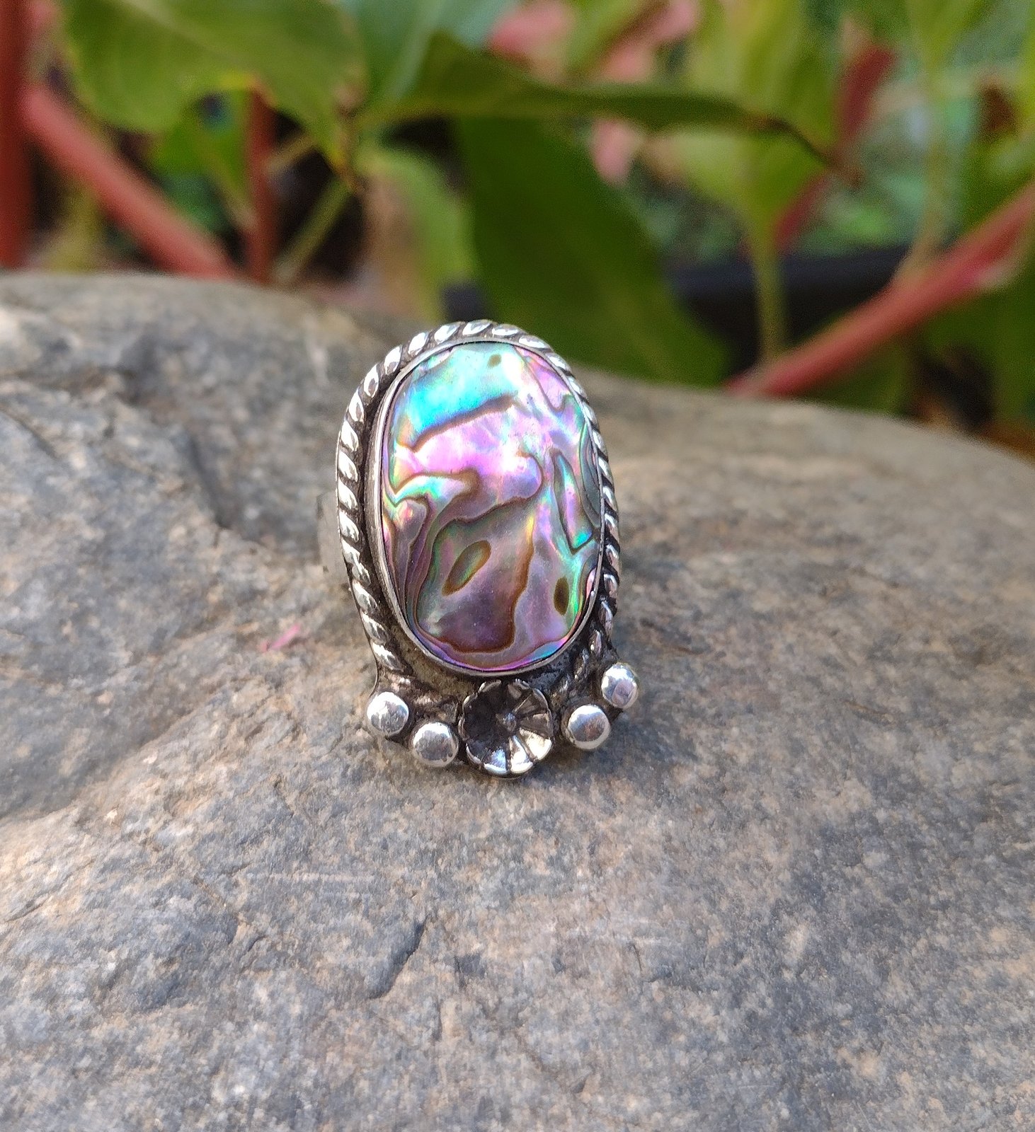 Vintage deals abalone ring