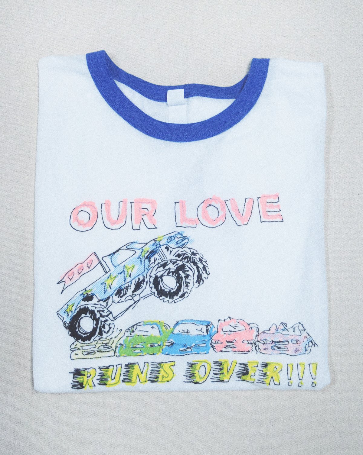 Image of OUR LOVE RUNS OVER ***EXTRA HOT CLUB MIX COLLAB*** [EXTRA SOFT RINGER TEE]