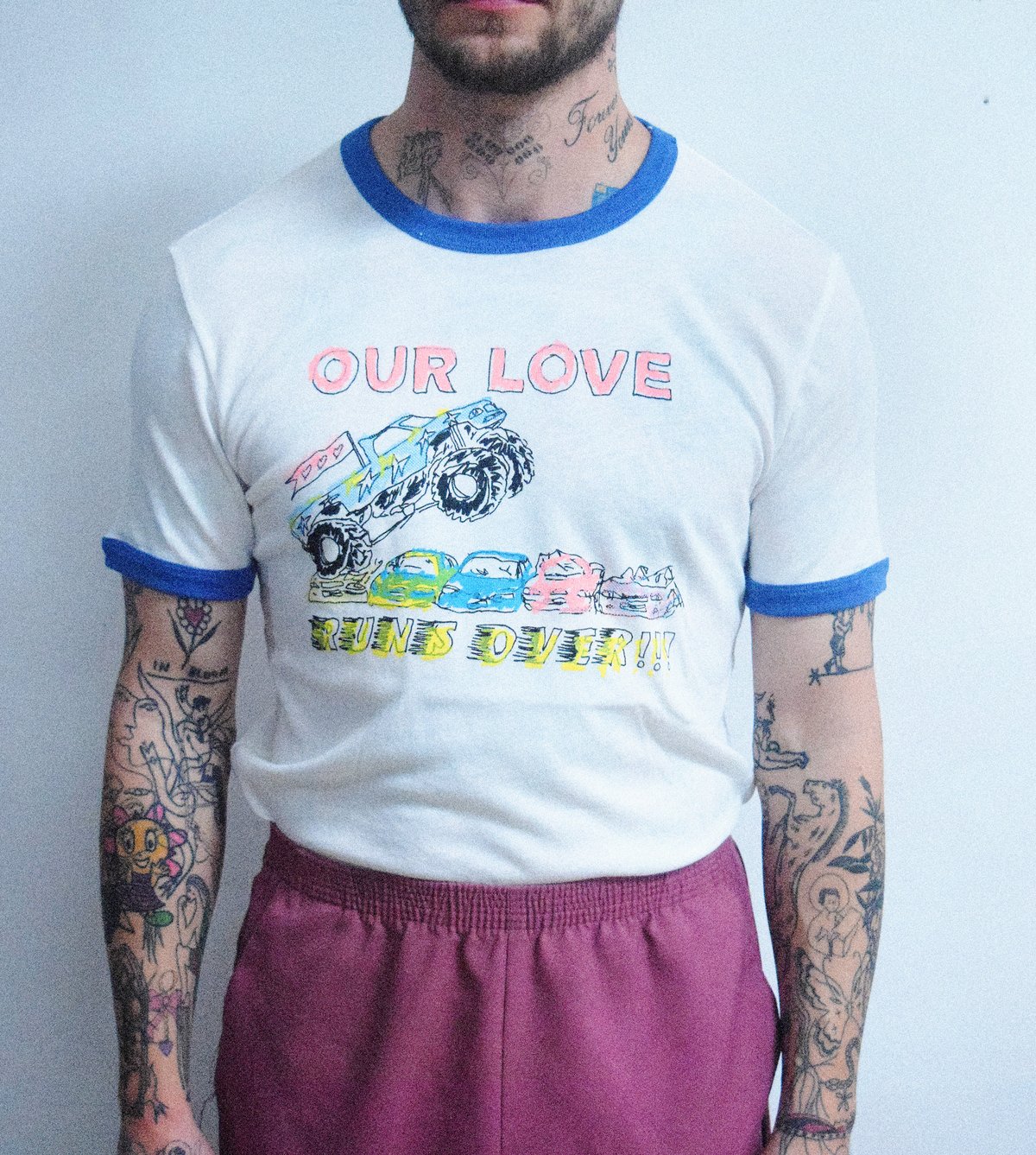 Image of OUR LOVE RUNS OVER ***EXTRA HOT CLUB MIX COLLAB*** [EXTRA SOFT RINGER TEE]