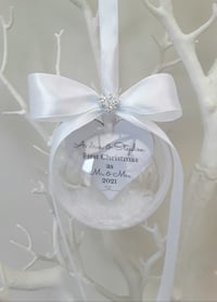 Image 5 of 8cm Beautiful First Christmas as Mr & Mrs Bauble,Mr & Mrs Ornament,First Christmas Bauble