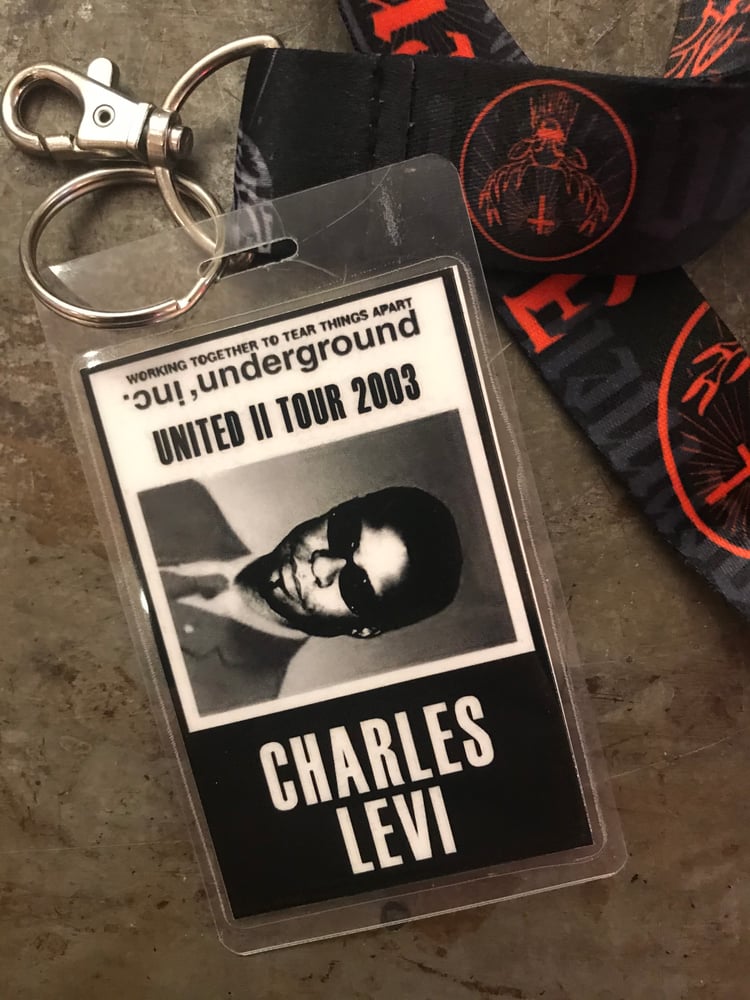 Image of Charles Levi tour pass 2003 UNITED tour  with Jager lanyard 