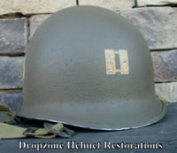 Image 4 of WWII 101st M2 Dbale Airborne Helmet 506th PIR Paratrooper Front Seam Captain