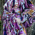 Purple Silk Velvet Burnout "Beverly" Dressing Gown w/ Crystal Button Cuffs Image 2