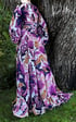 Purple Silk Velvet Burnout "Beverly" Dressing Gown w/ Crystal Button Cuffs Image 3