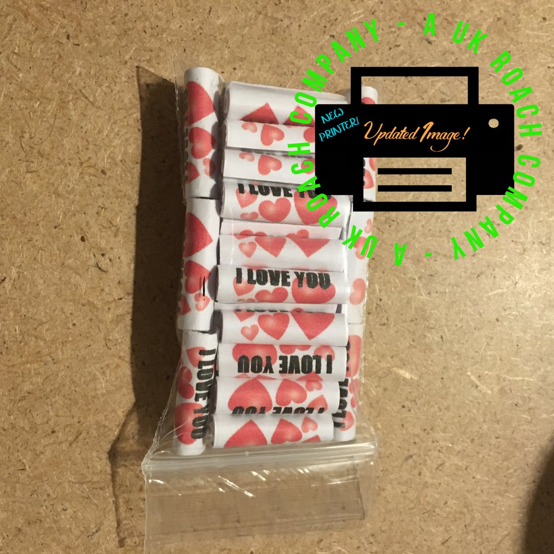 Image of 'I Love You' 30 or 100 Roaches