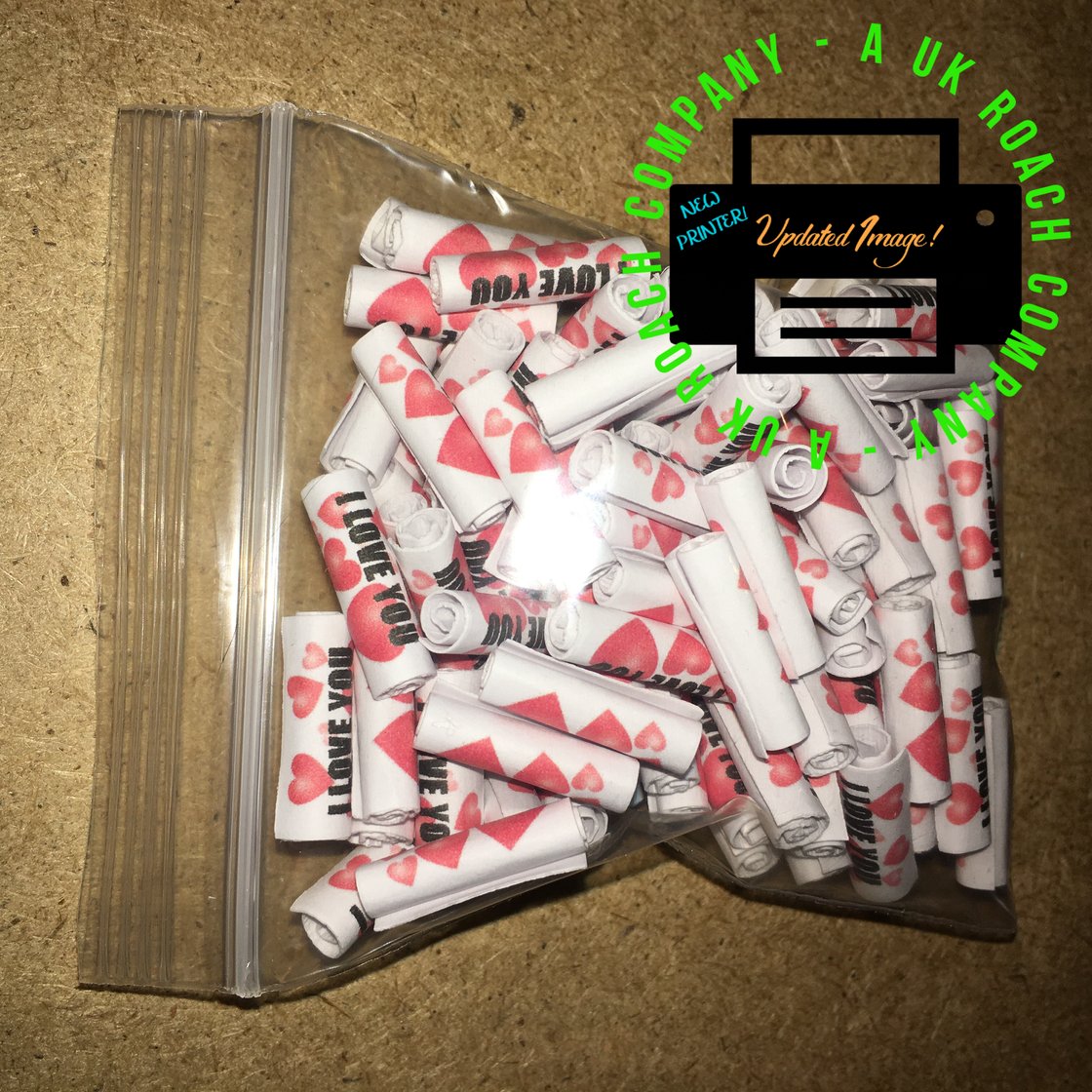 Image of 'I Love You' 30 or 100 Roaches