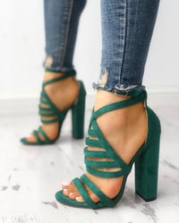 Image 1 of Strappy Open Toe Stiletto Sandals