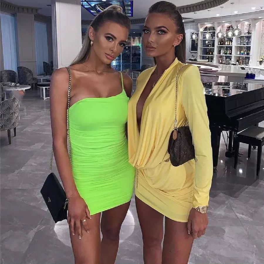 Image of Neon One Strap Bodycon Dress 