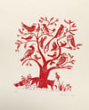 El árbol de las aves, Birds Tree screen print