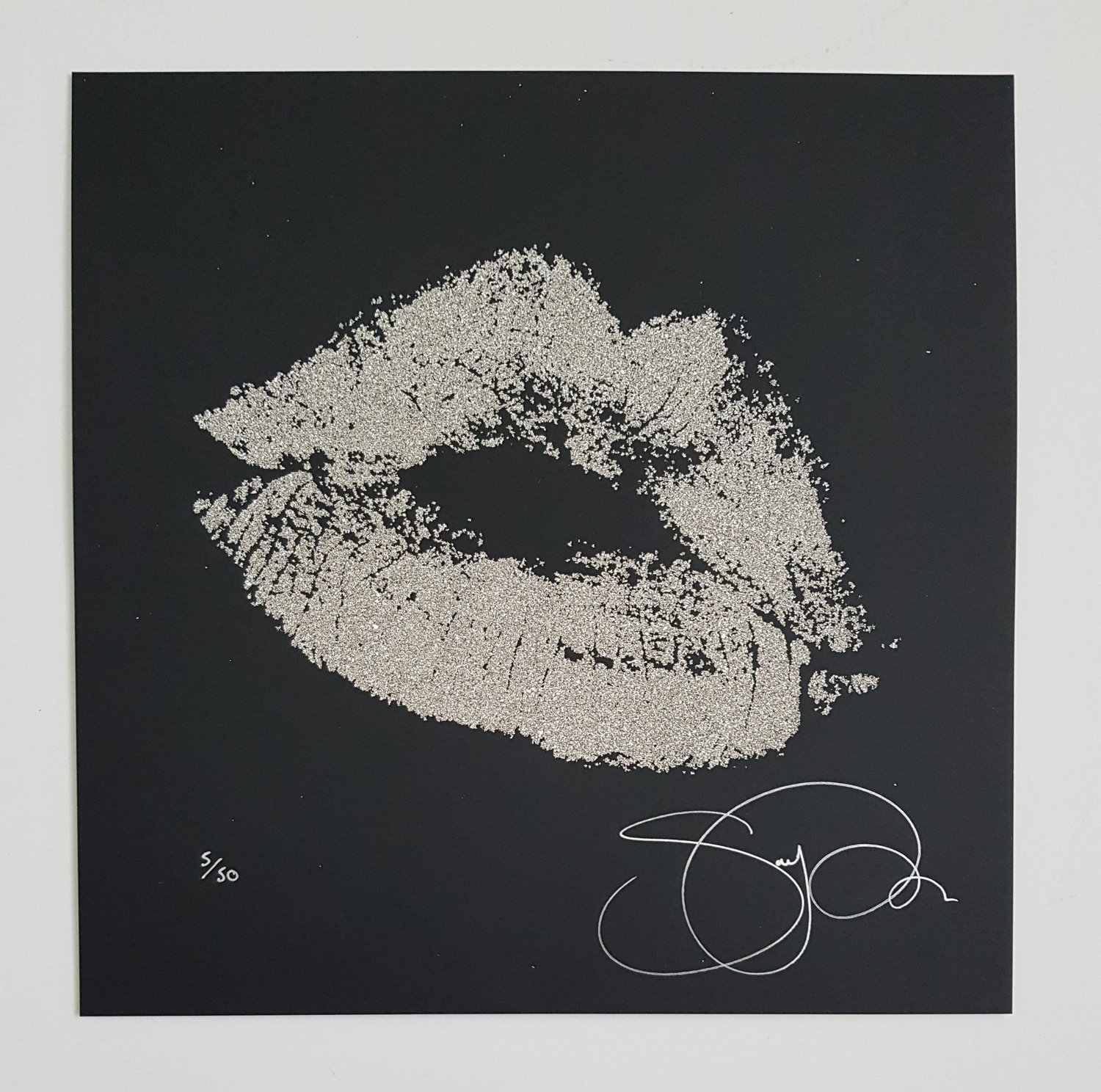 Image of SARA POPE "KISS SILVER" - LIMITED EDITION PRINT 50 - 30CM X 30CM