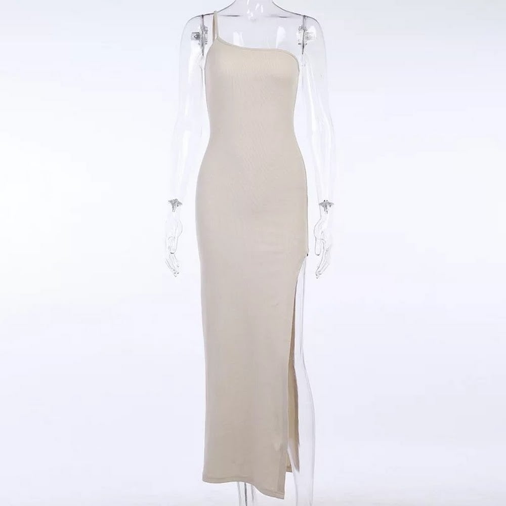 Image of Side Slit Ribbed Dress