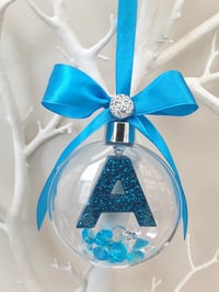 Image 3 of Beautiful Initial Bauble, Glitter Initial Tree Decor,Crystal Bauble