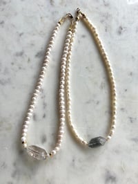 Image 4 of HORIZONS - clear quartz + chunky white pearls