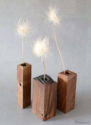 Image of Wabi-sabi wooden vases - set of 3