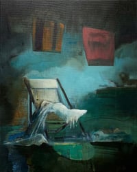 Image 1 of Painting / maleri / "The memory of a beach chair" / 40x50 cm
