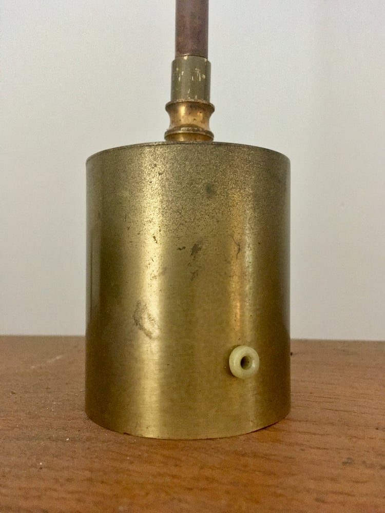 Image of Small Brass Light with Glass Shade, Italy 1950s