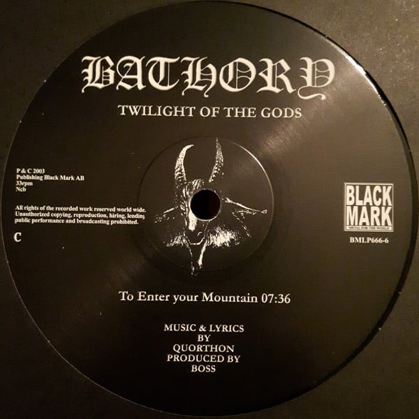 Bathory - Twilight of the Gods (2xLP, Black Vinyl) USED: VG+/VG+