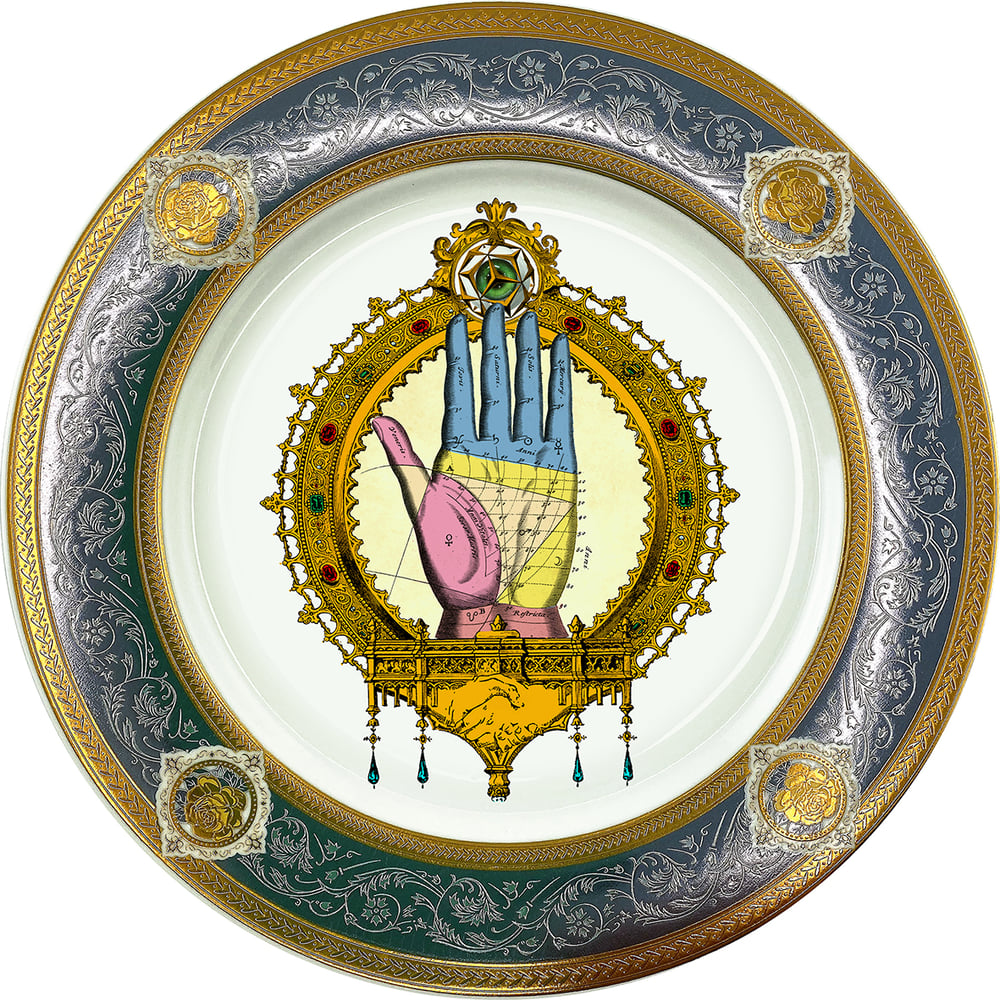 Image of Left Hand palmstry chiromancy - Fine China Plate - #0788