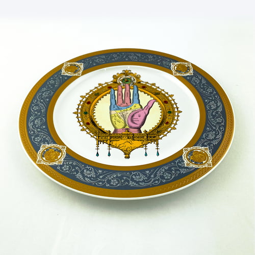 Image of Right Hand palmstry chiromancy -  Fine China Plate - #0773