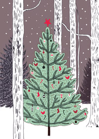 Image 1 of Christmas tree in the snow card