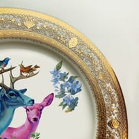 Image 3 of Deer couple - Large Fine China Plate - #0743