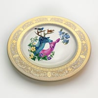 Image 2 of  Deer couple - Fine China Plate - #0739