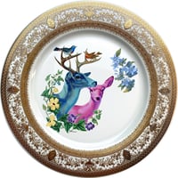Image 1 of  Deer couple - Fine China Plate - #0739