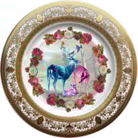 Image 1 of Deer family - Fine China Plate - #0739
