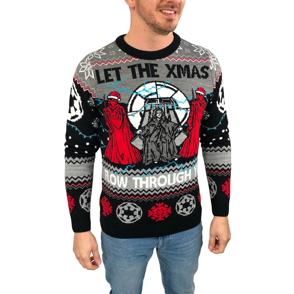 Image of Official Star Wars Flow Through You Emperor Palpatine Knitted Christmas Jumper