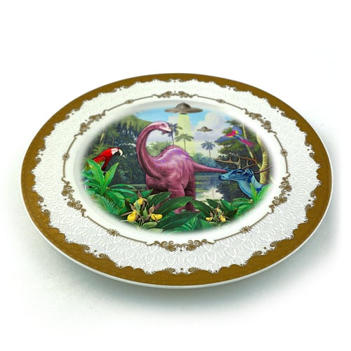 Image of Dino Paradise - Fine China Plate - #0789