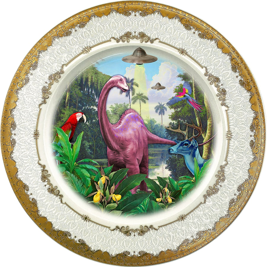 Image of Dino Paradise - Fine China Plate - #0789