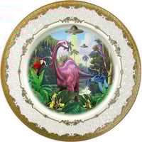 Image 1 of Dino Paradise - Fine China Plate - #0789
