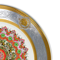 Image 3 of kaleidoscope green eyes and white horses - Large fine China Plate - #0775