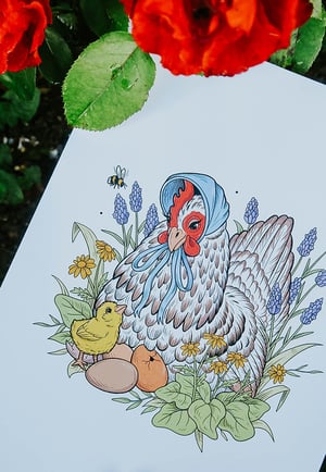 Image of Mother Hen A4 Recycled Heavyweight Stock Print