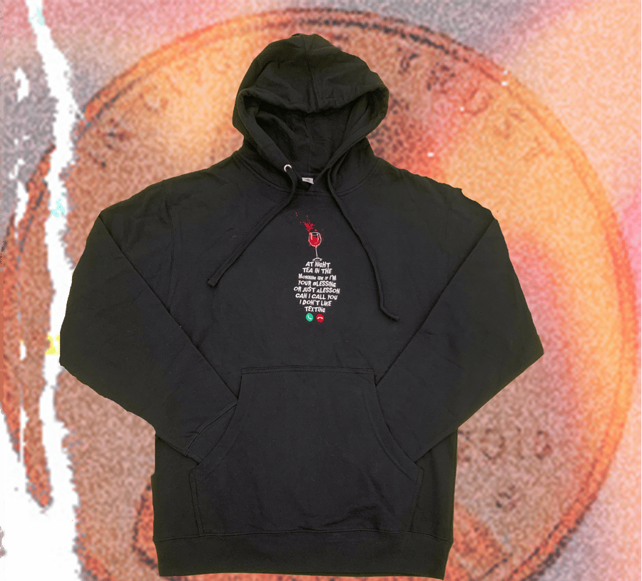 Image of Blessing or Lesson  Forest Black Hoodie 