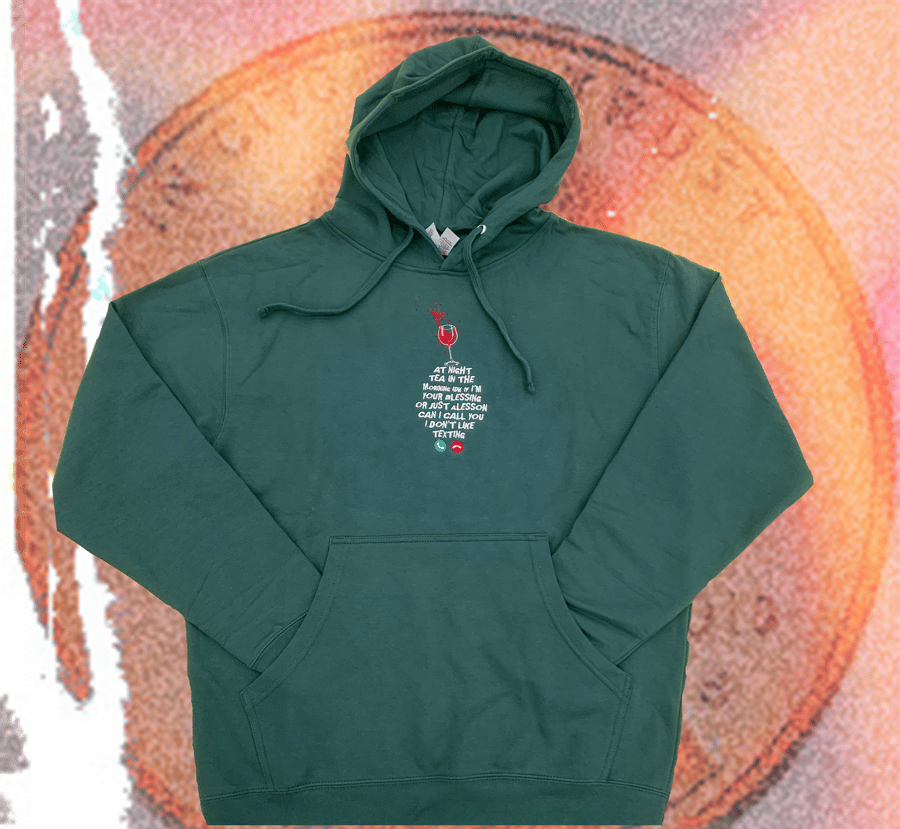Image of Blessing or Lesson  Forest Green Hoodie 